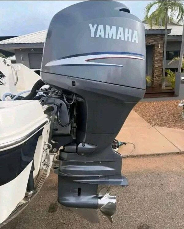 Twin Yamaha 150HP EFI marine engines side profile