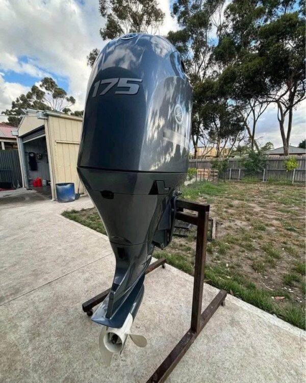 Yamaha 175HP marine engine side profile with clean setup