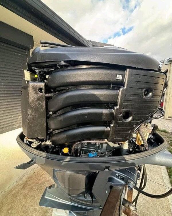 Yamaha 175HP marine engine side profile with clean setup
