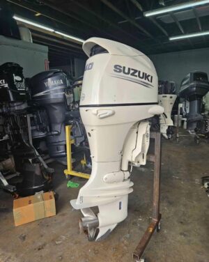 2019 Suzuki 140HP 4 Stroke outboard motor mounted on offshore boat