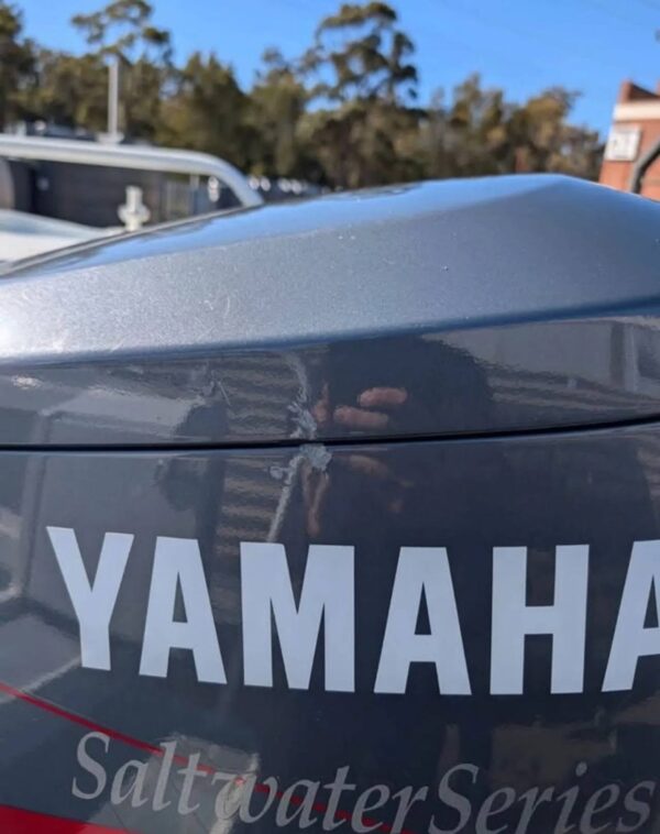 Yamaha 115HP marine engine mounted on fishing boat