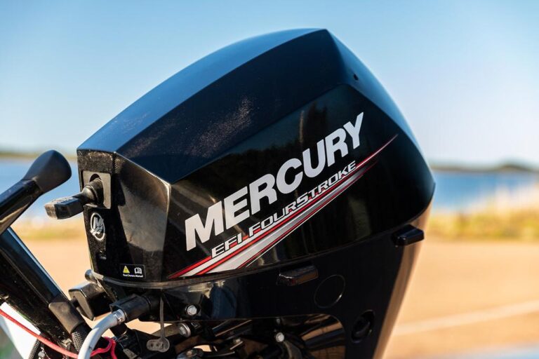 15HP Mercury 4-stroke outboard motor for sale in Australia on small fishing boat