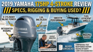2019 Yamaha 175HP 4-Stroke outboard motor mounted on a centre console fishing boat