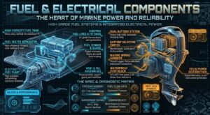 Outboard repower fuel system battery cables fuel filter and marine electrical components